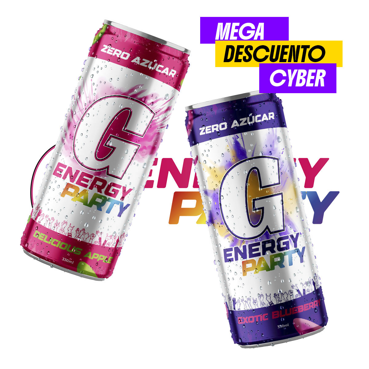 energeticamegapromo Pack 24 bebidas energéticas G energyparty cero azúcar - Imagen 1